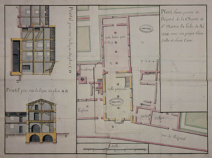 Plan du bâtiment central, 1729.