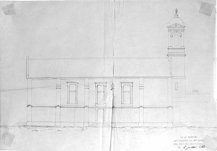 Projet de construction (retombe de l'élévation latérale).