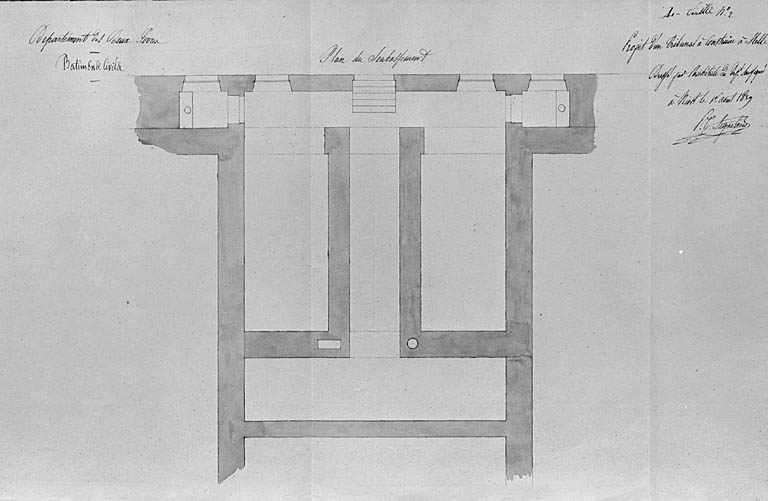 Projet, plan de soubassement.