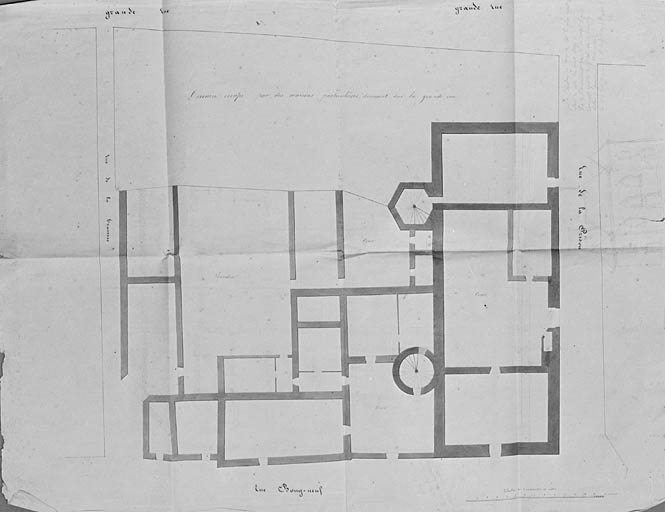 Plan du bâtiment dit l'Evêché.
