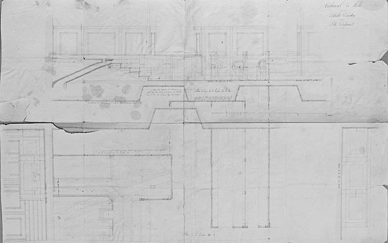 Salle d'audience, plans, élévations.