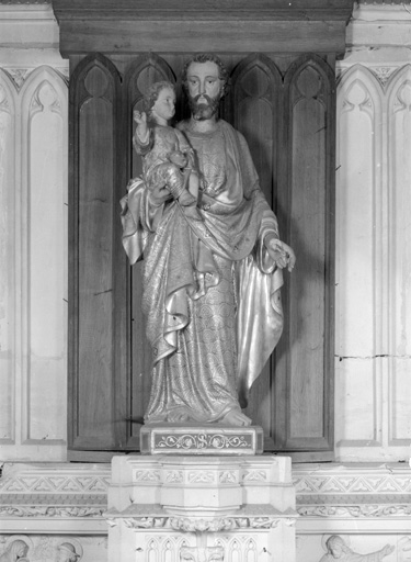 Statue (petite nature) : saint Joseph et l'Enfant Jésus