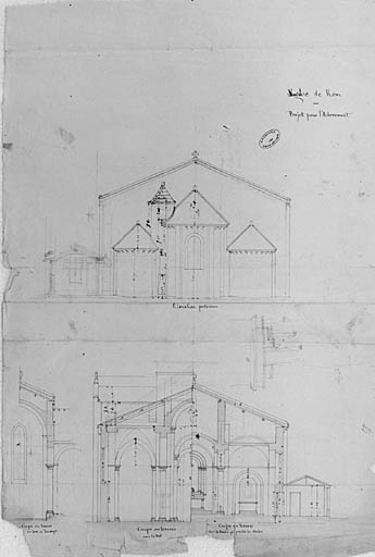 Projet, coupes, élévation.