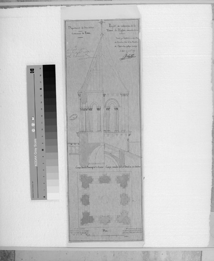 Projet de restauration de la tour, ech : 1/50.