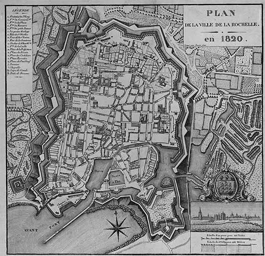 Plan de la ville en 1820.