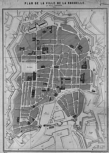 Plan de la ville par H.Gabourin en 1855 ?