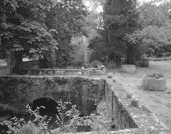 Douves, pont d'entrée vu du nord.