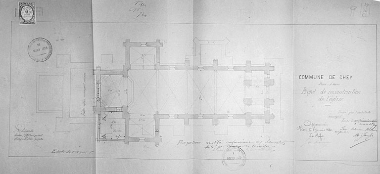 Projet de construction, plan de 1877, par Brisacier, architecte.