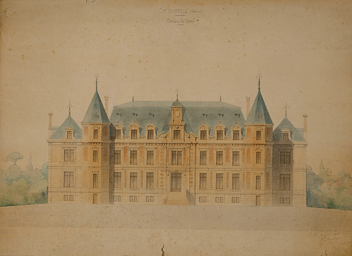 Elévation antérieure, par E. Demangeat, en 1875.