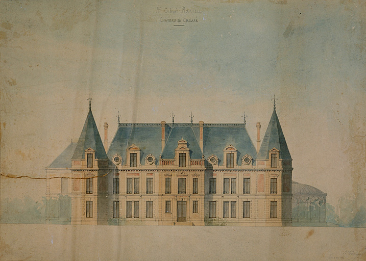 Elévation postérieure, par E. Demangeat, en 1872.