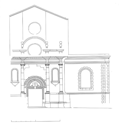 Relevé photogrammétrique, façade ouest.