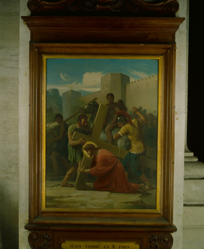3e station. Jésus tombe pour la première fois