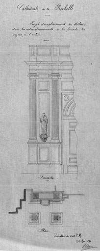 Projet pour l'installation de statues sur la façade des orgues.