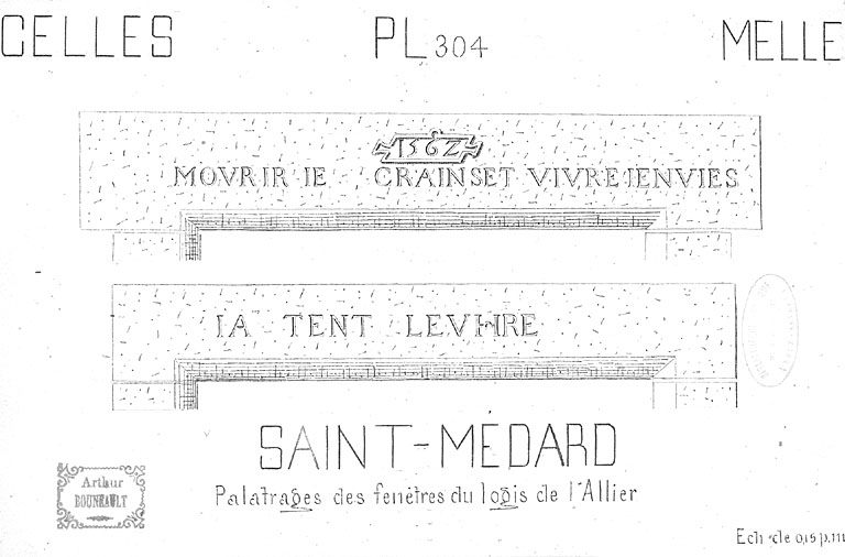 Deux linteaux de fenêtres avec inscription datée (1562).