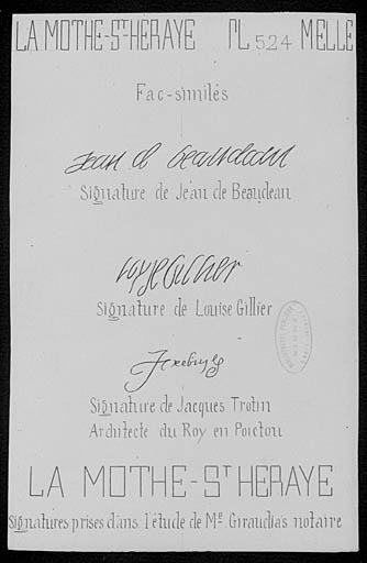 Fac-similés de signatures.