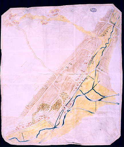 Plan de bornage de la commanderie d'Angles (fin du 17e siècle?).
