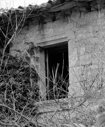 Ancien logis, façade sud-est, fenêtre de gauche au 2e niveau.