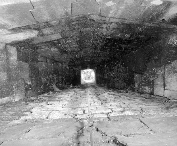 Ancien logis, cheminée sud-est, intérieur du conduit.