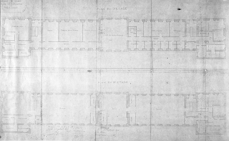 Plan des 2e et 3e étages en 1901 par Roy.