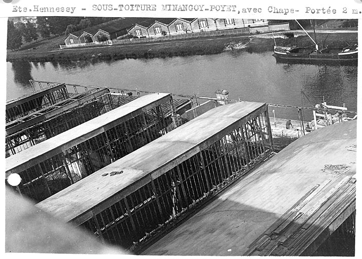 Construction du hall des expéditions, vue du dessus.