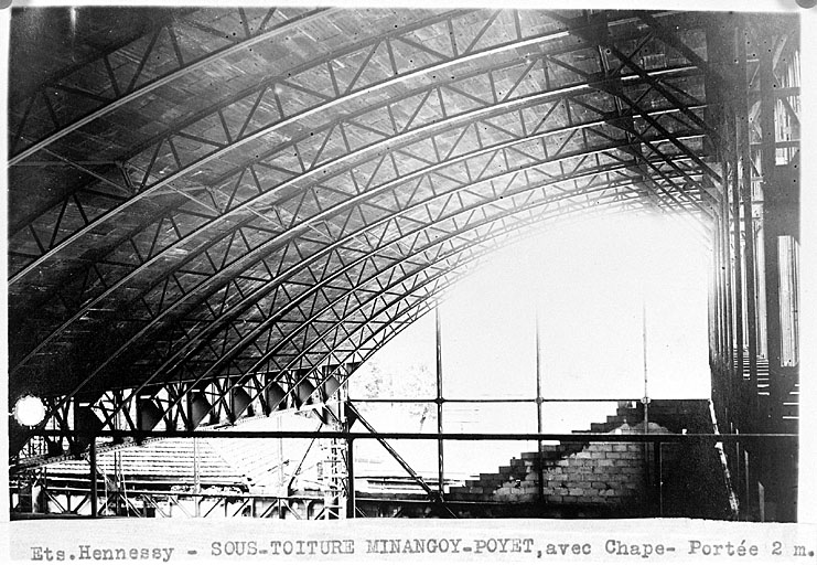 Construction du hall des expéditions, intérieur.
