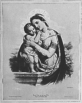 Estampe : Vierge à l'Enfant