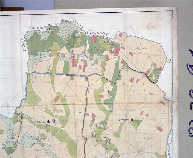Village, sections B, C et D, plan par masse de culture, (1802, 1807), détail.