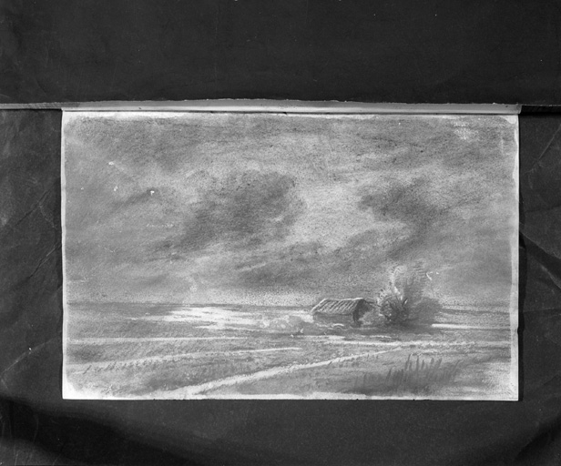 Dessin : paysage nocturne.