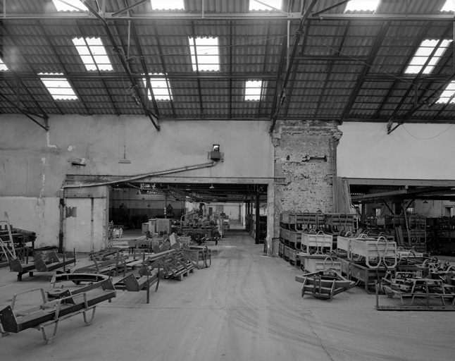 L'emplacement de la cheminée à l'intérieur des salles des presses.