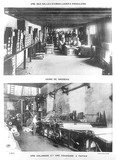Calandre et coupeuse à papier.