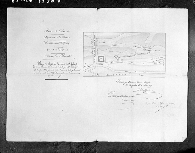 Plan des abords des moulins, 1837.