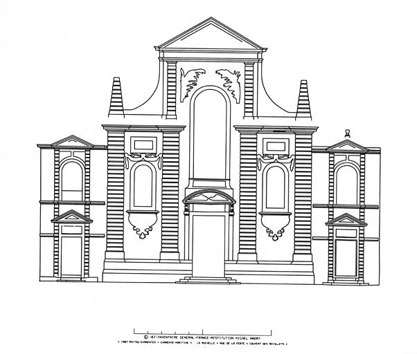 Façade du temple.Restitution photogrammétrique.