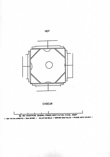 Eglise, coupole, plan, restitution photogrammétrique.