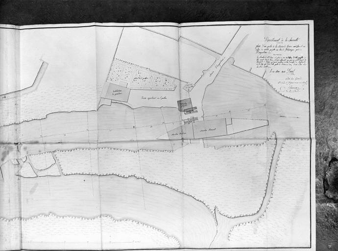 Plan d'une partie de la Touvre, 1818.