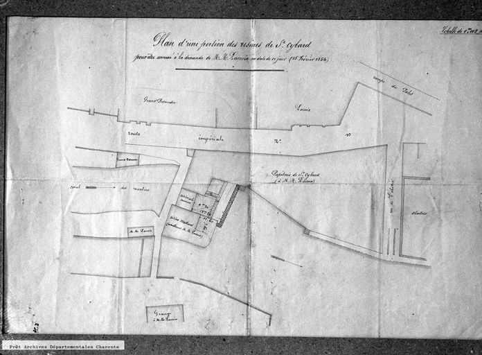 Plan d'une portion des usines de Saint Cybard.
