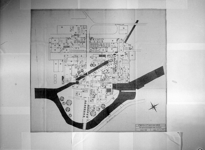 Plan général et situation des machines, au 1/500