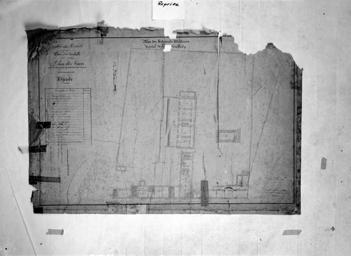Caves, soubassements, plans, 1857. Livet.
