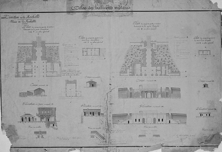 Plan du corps de garde et autres bâtiments de la porte Royale. 29 juin 1896.