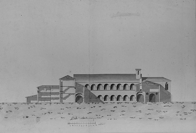 Coupe élévation, 1800. Deboulard.
