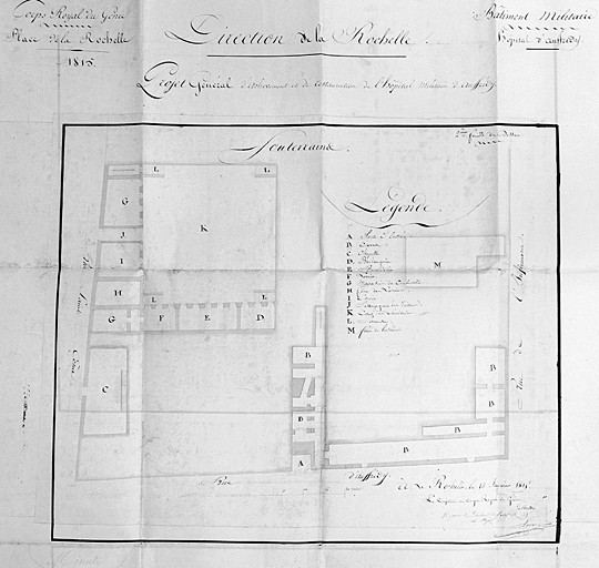 Projet général de restauration. Plan des souterrains, en 1815, de Verdon.