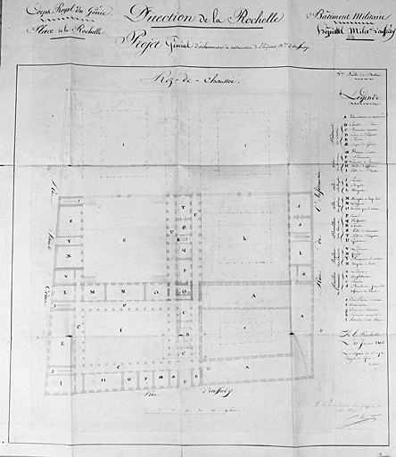Projet général de restauration. Plan du rez de chaussée, 1815, de Verdon.