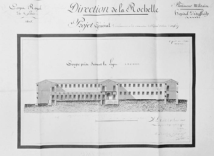 Projet général de restauration. Coupe, en 1815, de Verdon.