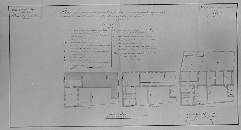 Plans, en 1821, de Verdon.