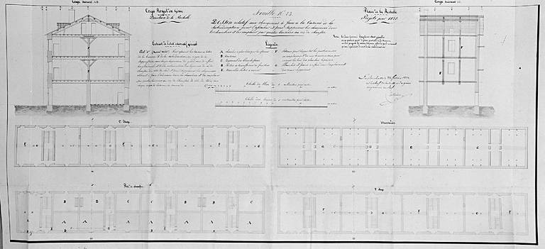 Plans, coupes, en 1822, de Verdon.