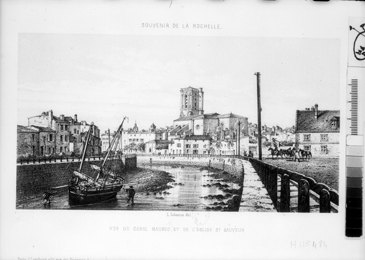 Vue générale, quai Maubec, église Saint Sauveur.