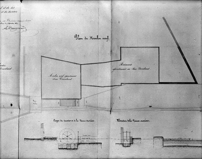 Plan du moulin neuf de 1839.