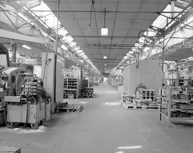 Atelier de fabrication, intérieur.