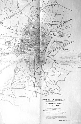 Plan de 1911 de la place de La Rochelle, avant la destruction de l'ouvrage à cornes.