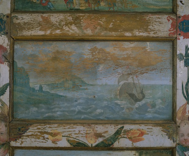 Panneau B11 : Le bateau de Jonas dans la tempête.