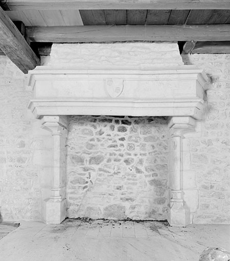 Logis, cheminée de la pièce nord à l'étage.